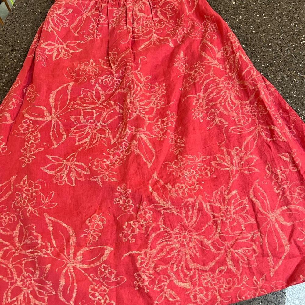 Banana Republic Pink Maxi A-Line Strapless Dress Size 2. 100% Linen Summer